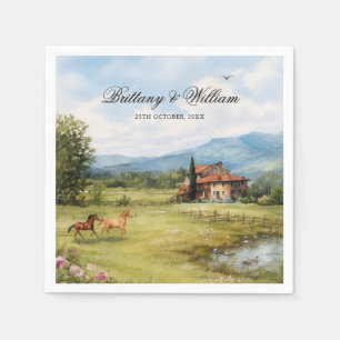 Italian Tuscan Countryside Wedding  Napkins