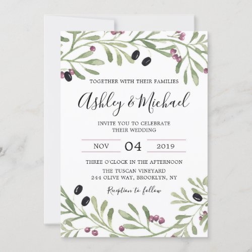 Italian Tuscan Greek Wedding Invitation