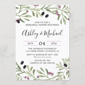 Italian Tuscan Rehearsal Dinner Invitation