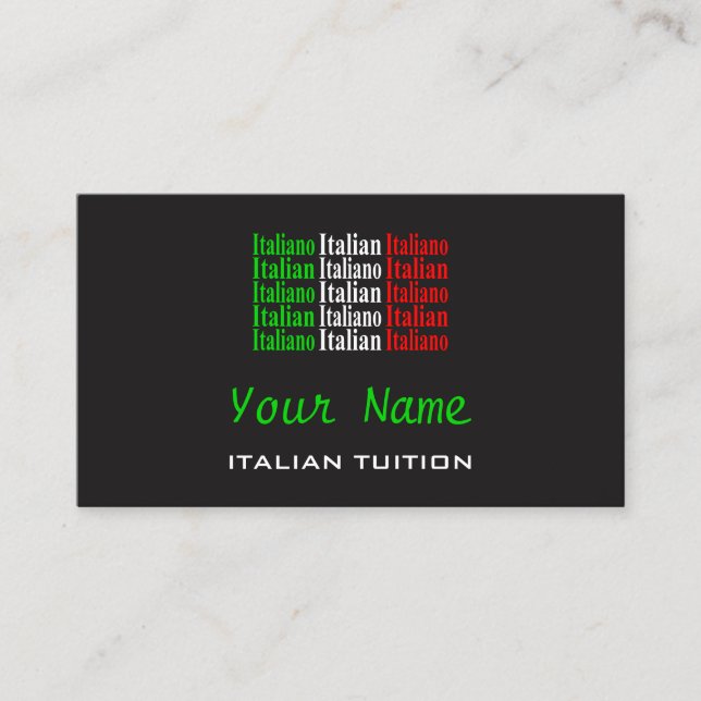 Italian Tutor Business Cards (Front)