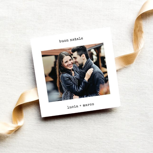 Italian Typewriter | Buon Natale Christmas Photo Holiday Card (Creator Uploaded)