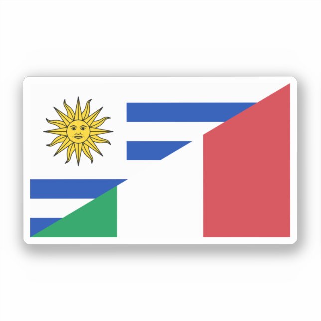 Italian Uruguayan flag Sticker (Front)