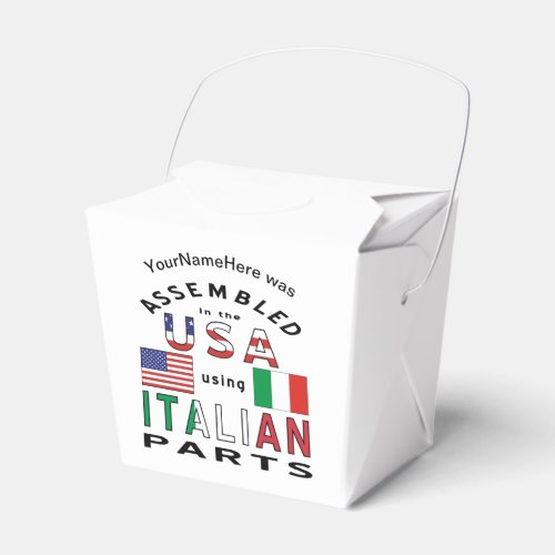 Italian USA Parts Personalized Favor Boxes