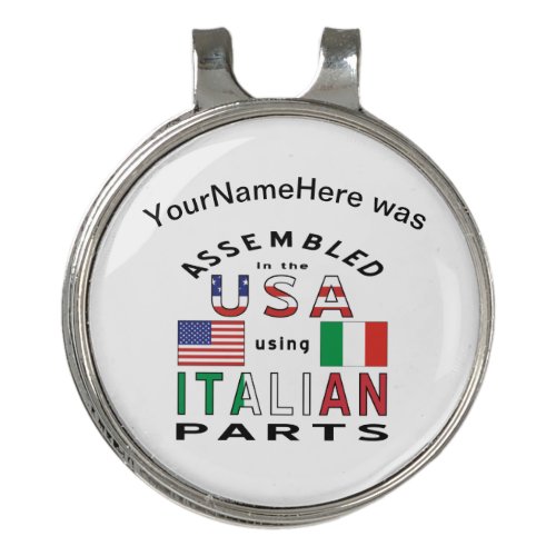 Italian USA Parts Personalized Golf Hat Clip