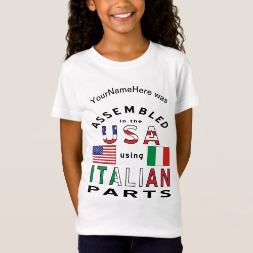 Italian USA Parts Personalized T_Shirt
