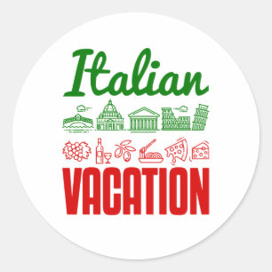 Italian Vacation Italy Trip Travel Souvenir Classic Round Sticker