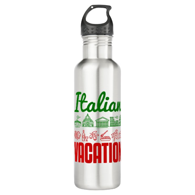 Italian Vacation Italy Trip Travel Souvenir Stainless Steel Water Bottle (Front)