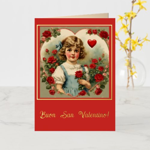 Italian   Valentine Day  Foil Greeting Card
