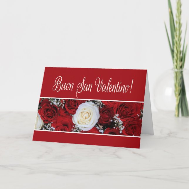 Italian Valentine's Day Roses Holiday Card (Front)