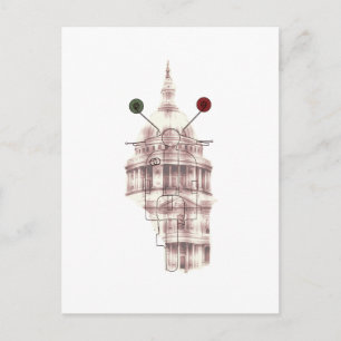 Italian Vespa Architecture Nostalgic Travel Art Postcard