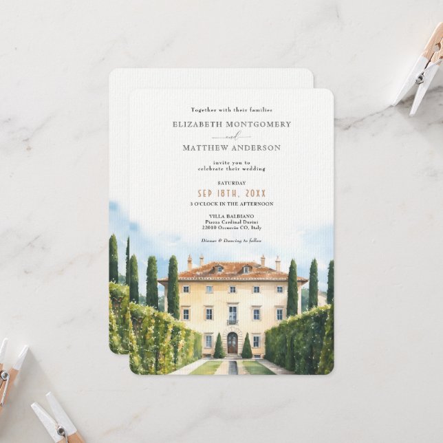 Italian themed wedding invitations | Beachweddingtips.com