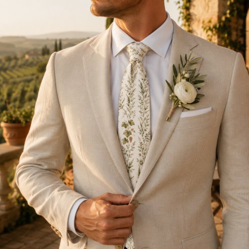 Italian Villa Olive Grove Vineyard Stripe Neck Tie