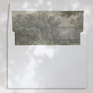 Italian Villa, vintage oil painting envelope line Envelope Liner
