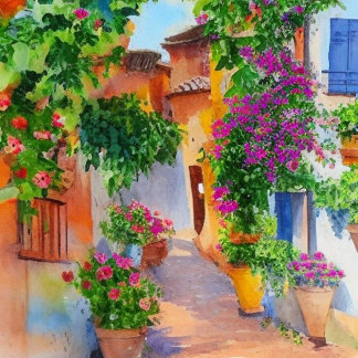 Italian Village Triptych