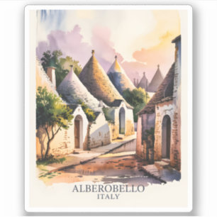Italian Village Trulli Vintage Alberobello Puglia Sticker