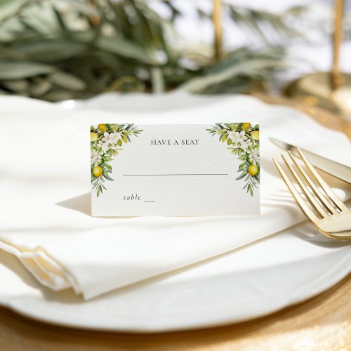 Italian Villas Lemons  Olives Place Card