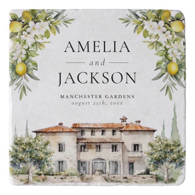 Italian Villas Lemons & Olives Trivet (Front)