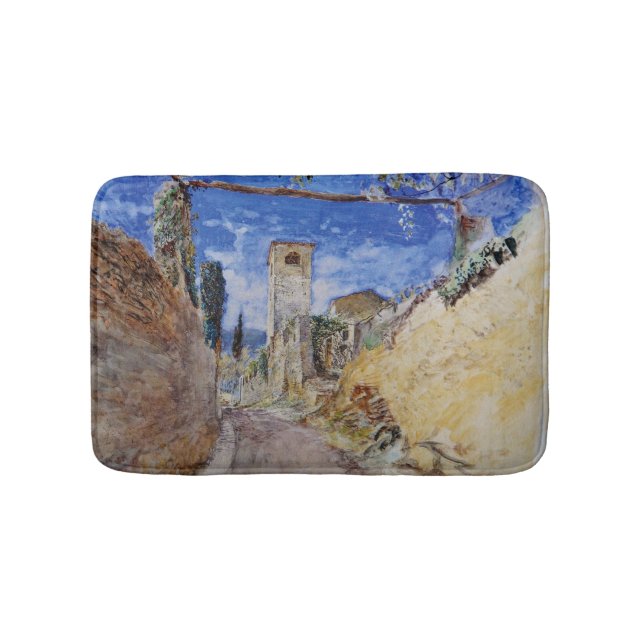 Italian Vineyard Walkway in Lucca Bath Mat (Front)