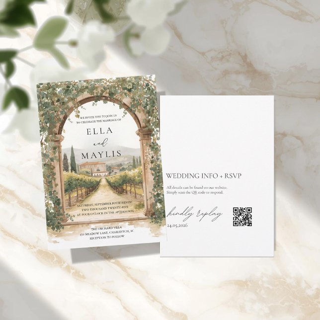 Italian Vineyard Wedding Invitation with Arch  (Creator Uploaded)