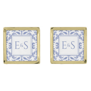 Italian Vintage-style Couples Initials Cufflinks