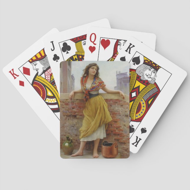 Italian Water-Carrier Girl Poker Cards (Back)