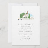 Italian Watercolor House Photo Save The Date Invitation (Front)