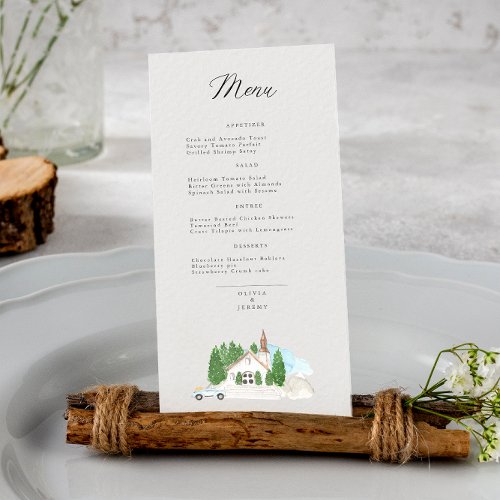 Italian Watercolor House Wedding   Menu