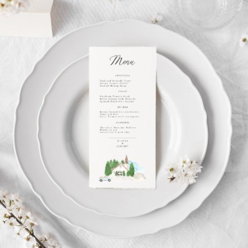 Italian Watercolor House Wedding  Menu