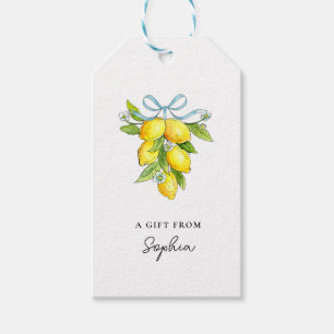 Italian watercolor lemons gift tags