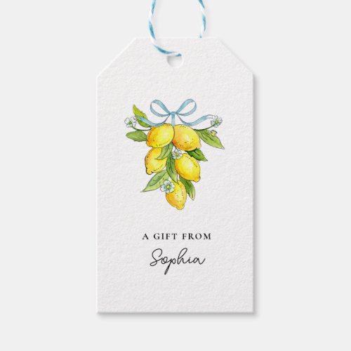 Italian watercolor lemons  gift tags