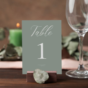 Italian Watercolor Sage Green House Wedding Table Number