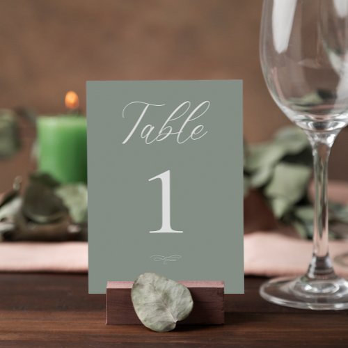 Italian Watercolor Sage Green House Wedding  Table Number