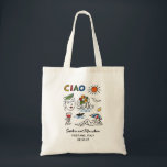 Italian Wedding Hand Drawn Amalfi Welcome Bag<br><div class="desc">These Italian-inspired “Ciao” welcome bag totes are a charming, practical keepsake for your celebration. Featuring playful hand-drawn seaside illustrations—sunshine, coastal village, wine, and relaxed summer motifs—the design feels artful, cheerful, and effortlessly chic. Perfect for destination weddings, welcome weekends, or Italian-themed events, these totes are ideal for holding itineraries, snacks, or...</div>