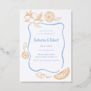 Italian Wedding Lemon Orange Letterpress Card