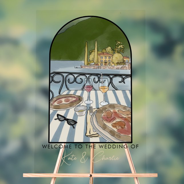 Italian Wedding welcome Acrylic Sign (Neutral)