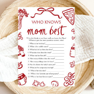 Italian Who Knows Mommy Best Baby Shower Game Invitation