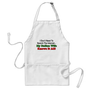 Italian Wife Knows It All funny apron