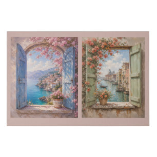 Italian Window Views Faux Canvas