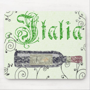 Italian Wine Bottle Vintage Mousepad