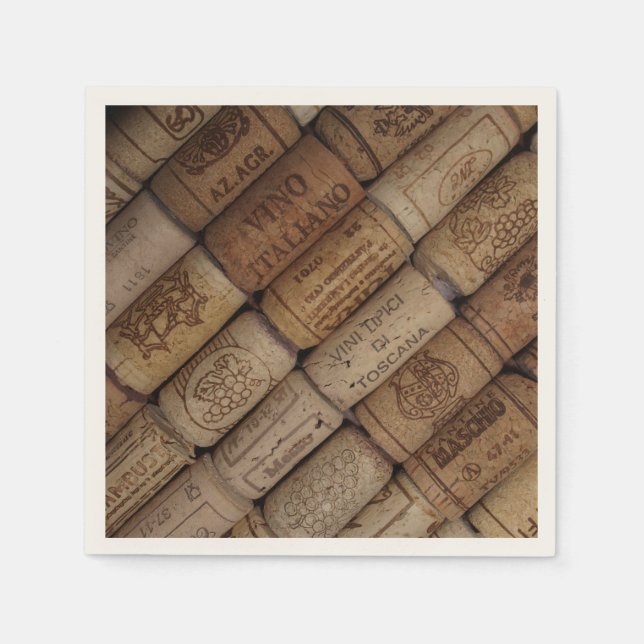 Italian Wine Cork Collection Napkins (Front)