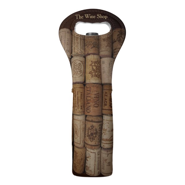 Italian Wine Corks Personalized Bottle Tote Bag (Front)