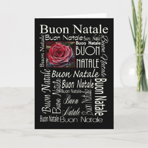 Italian Winter rose Christmas card