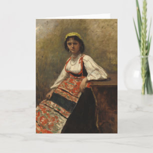 Italian Woman (La Morieri) by Corot Card