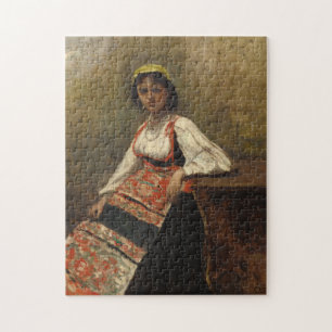 Italian Woman (La Morieri) by Corot Jigsaw Puzzle