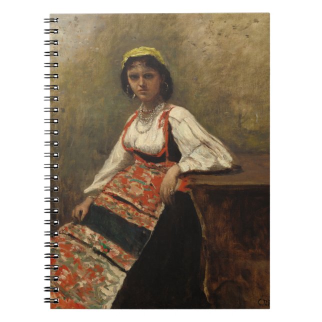 Italian Woman (La Morieri) by Corot Notebook (Front)