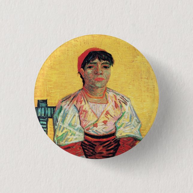 Italian Woman portrait painting  Vincent van Gogh Button (Front)