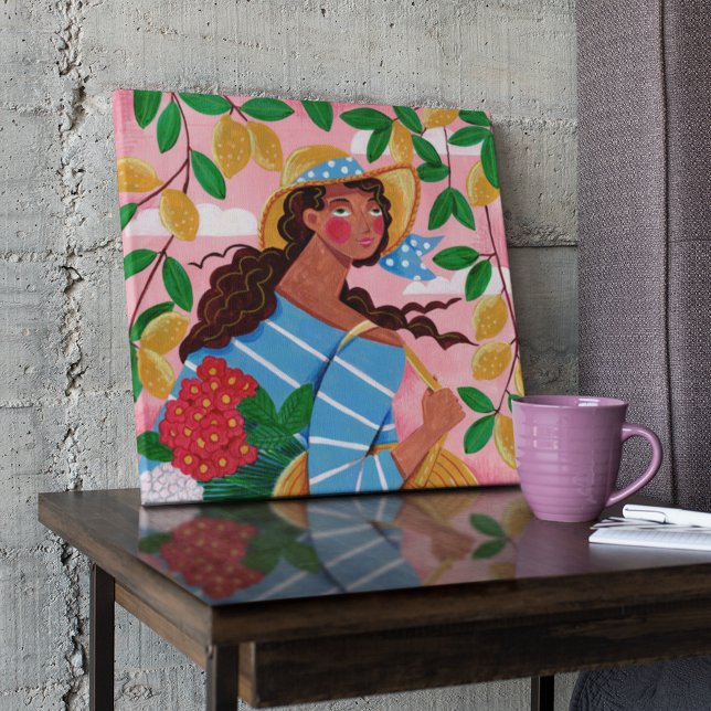 Italian Woman Summer Beach Vacation Canvas Print (Creator Uploaded)