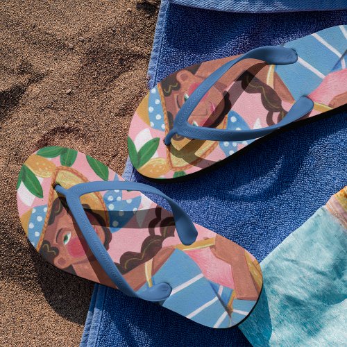 Italian Woman Summer Beach Vacation Flip Flops