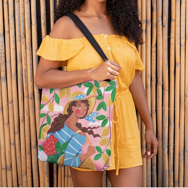 Italian Woman Summer Beach Vacation Tote Bag (Creator Uploaded)