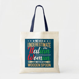 Italian Woman With a Wooden Spoon Funny italian Tote Bag